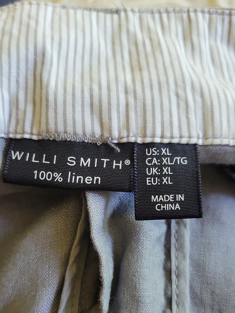 Willi Smith Linen Pants XL Gray Vintage - Picture 9 of 10